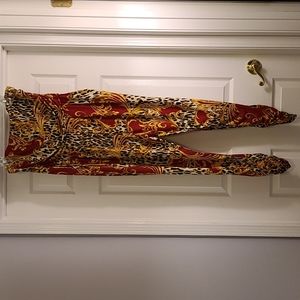 Baroque Print Strapless Jumpsuit